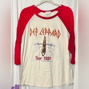 Forever 21 Raglan Def Leppard "High 'N' Dry" Graphic Shirt Size 1X